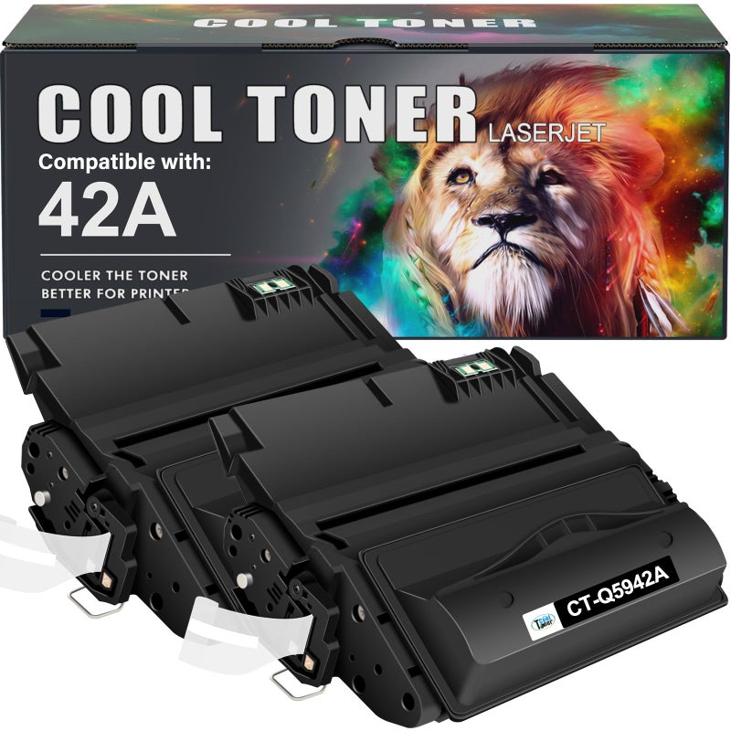 Cool Toner Compatible Toner Cartridge Replacement for HP 42A Q5942A 42X Q5942X Q1338A for HP 4250 4200 4350 4300 4250N 4240 4350N 4250TN 4250DTN 4350DTN 4350TN Printer Ink (Black, 1-Pack) - Image 1